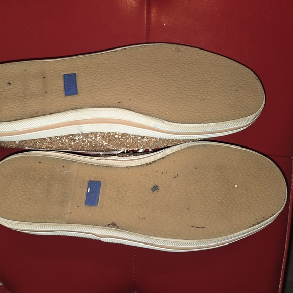 KATE SPADE Keds Glitter Sneakers with Pink Satin Laces - Picture 4 of 4